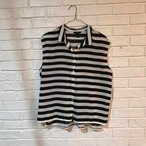 H&M Black and white stripped sleeveless top